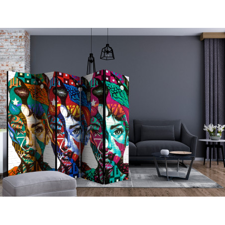 Paravan Colorful Faces Ii [Room Dividers] 225 Cm X 172 Cmresigilat-01