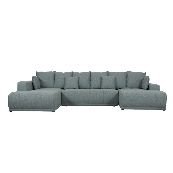 Coltar U Extensibil Otis Stanga 6 Locuri Lada Depozitare Gri Albastrui 357 Cm