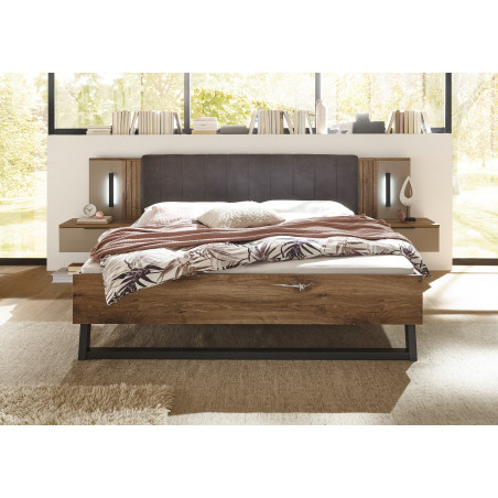 Pat Cu 2 Noptiere Jump, Dimensiune Saltea 180 X 200 Cm-01