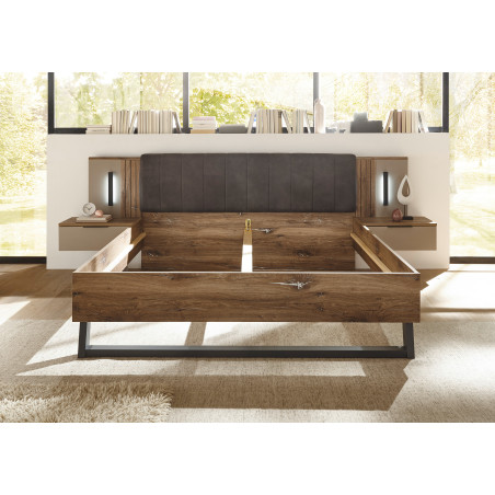 Pat Cu 2 Noptiere Jump, Dimensiune Saltea 180 X 200 Cm-01
