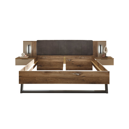 Pat Cu 2 Noptiere Jump, Dimensiune Saltea 180 X 200 Cm-01