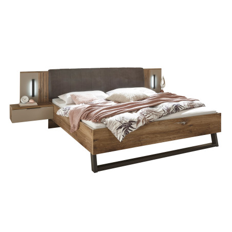Pat Cu 2 Noptiere Jump, Dimensiune Saltea 180 X 200 Cm-01