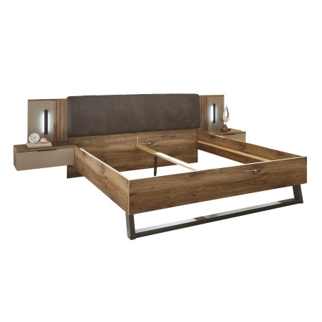 Pat Cu 2 Noptiere Jump, Dimensiune Saltea 180 X 200 Cm-01