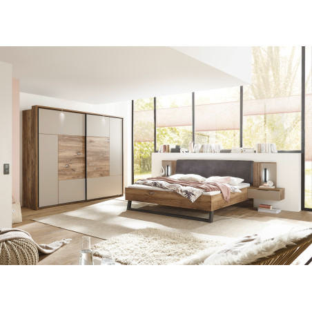 Pat Cu 2 Noptiere Jump, Dimensiune Saltea 180 X 200 Cm-01