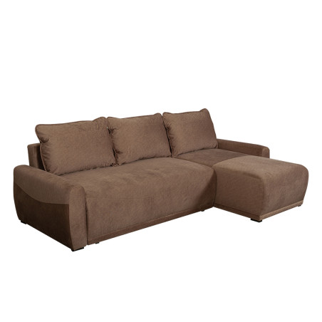 Coltar Extensibil Lea Interschimbabil Stanga/Dreapta, 5 Locuri, Lada Depozitare, Maro 256 Cm-01