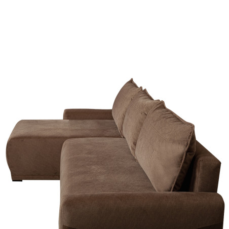 Coltar Extensibil Lea Interschimbabil Stanga/Dreapta, 5 Locuri, Lada Depozitare, Maro 256 Cm-01