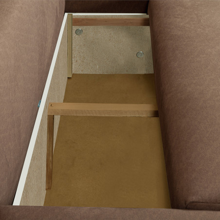 Coltar Extensibil Lea Interschimbabil Stanga/Dreapta, 5 Locuri, Lada Depozitare, Maro 256 Cm-01