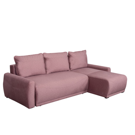 Coltar Extensibil Lea Interschimbabil Stanga/Dreapta, 5 Locuri, Lada Depozitare, Roz, 256 Cm-01