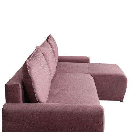 Coltar Extensibil Lea Interschimbabil Stanga/Dreapta, 5 Locuri, Lada Depozitare, Roz, 256 Cm-01