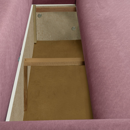 Coltar Extensibil Lea Interschimbabil Stanga/Dreapta, 5 Locuri, Lada Depozitare, Roz, 256 Cm-01