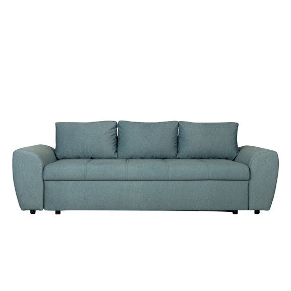 Canapea Extensibila Lorena Lux, 3 Locuri, Spatiu Depozitare, Albastru Deschis, 250 Cm