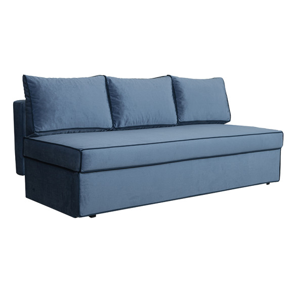 Poze Canapea Extensibila New Modulo, 3 Locuri, Lada Depozitare, Albastru, 194 Cm naturlich.ro 