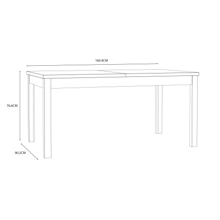 Masa Extensibila Justyna Stejar Mauvella, 160.4/207 X 76.6 X 90 Cm-01