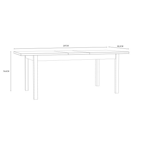 Masa Extensibila Justyna Stejar Mauvella, 160.4/207 X 76.6 X 90 Cm-01