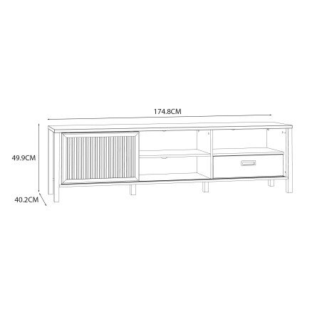 Comoda Tv Justyna Stejar Mauvella Si Negru, 174.8 Cm-01