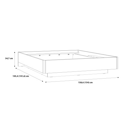 Pat Cu Tablie Buganvilla Alb, Gri vintage si Alb Lucios, Dimensiune Saltea 140 x 190 Cm-01