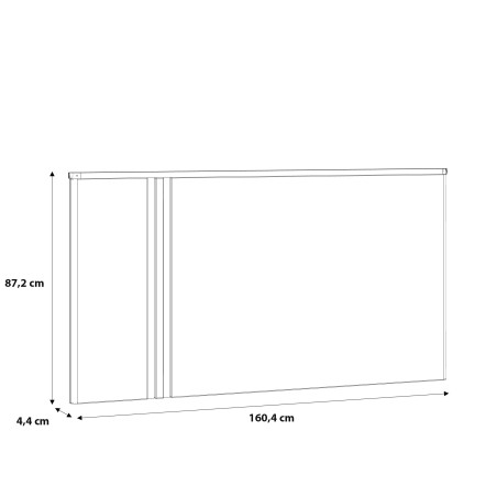 Pat Cu Tablie Buganvilla Alb, Gri vintage si Alb Lucios, Dimensiune Saltea 140 x 190 Cm-01