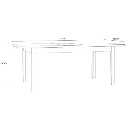 Masa Extensibila Ranflury  Stejar Mauvella, 160.4 Cm-01