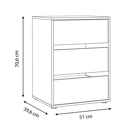 Comoda Interior Dulap Tuberoze, Gri, 51 Cm-01