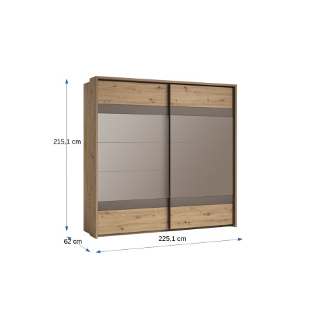 Dulap Cu Rama Prestige Stejar Natur, 225.1 Cm-01