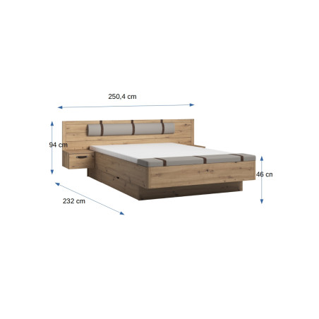 Pat Cu 2 Noptiere Prestige, Dimensiune Saltea 160 X 200 Cm-01