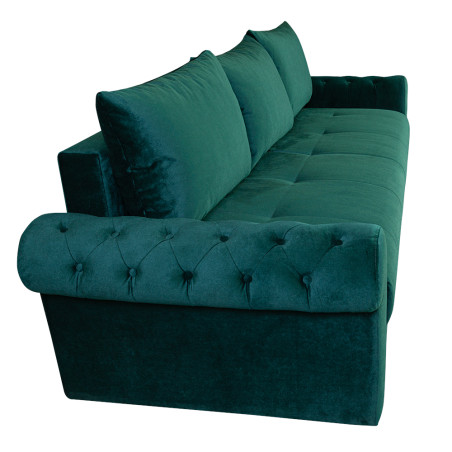 Canapea Extensibila Trendy, 3 Locuri, Lada Depozitare, Verde, 243 Cm-01