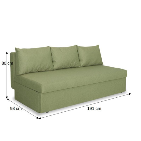 Canapea Extensibila Cu Lada Depozitare Vario, Verde, 191 x 98 x 80 Cm-01