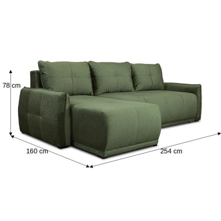 Coltar Extensibil Joy, Lada Depozitare, Interschimbabil Stanga/Dreapta, Verde, 254 Cm-01