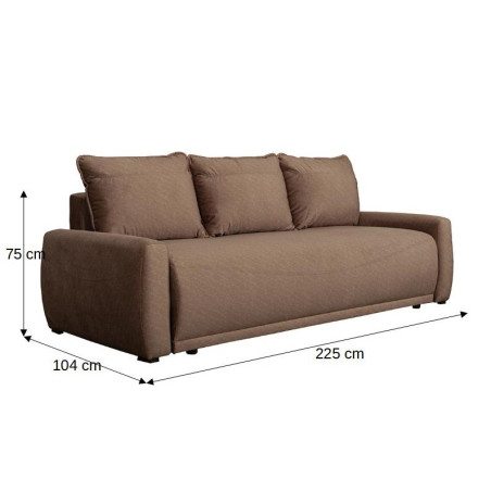 Canapea Extensibila Lea, 3 Locuri, Lada Depozitare, Maro, 225 Cm-01