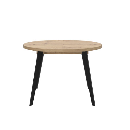 Masa Rotunda Extensibila Tabia Stejar Artisan Si Negru, 110/155 Cm-01