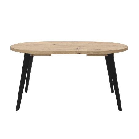 Masa Rotunda Extensibila Tabia Stejar Artisan Si Negru, 110/155 Cm-01