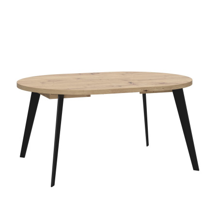 Masa Rotunda Extensibila Tabia Stejar Artisan Si Negru, 110/155 Cm-01