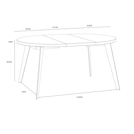 Masa Rotunda Extensibila Tabia Stejar Artisan Si Negru, 110/155 Cm-01