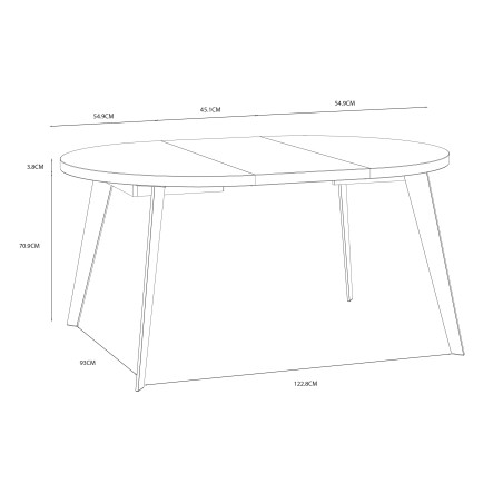 Masa Rotunda Extensibila Tabia Negru, 110/155 Cm-01