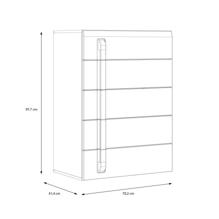 Comoda Stanga Atentivo Stejar Nordic Gri Si Alb Lucios, 70.2 Cm-01