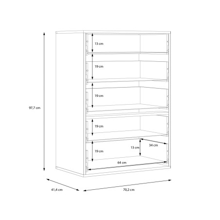 Comoda Stanga Atentivo Stejar Nordic Gri Si Alb Lucios, 70.2 Cm-01