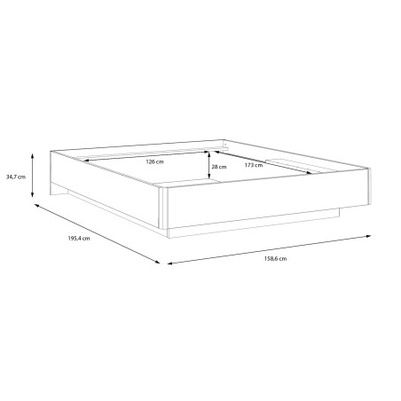 Pat Atentivo Cu Leduri Stejar Nordic Gri Si Alb Lucios, Dimensiune Saltea 150 x 190 Cm-01