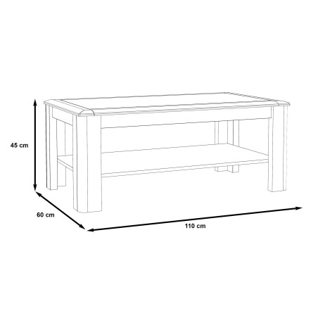 Masa Cafea Cuantico Stejar Nelson, Alb Si Alb Super Lucios, 110 Cm-01