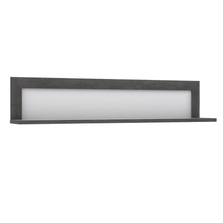 Polita Cuantico Alb, Beton Optic Gri Inchis Si Alb Super Lucios, 132.9 Cm-01