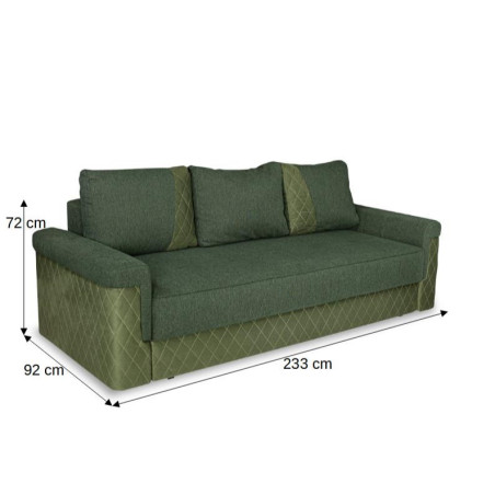 Canapea Extensibila Torino Lift Cu Lada Depozitare, Verde, 233 x 72 x 92 Cm-01