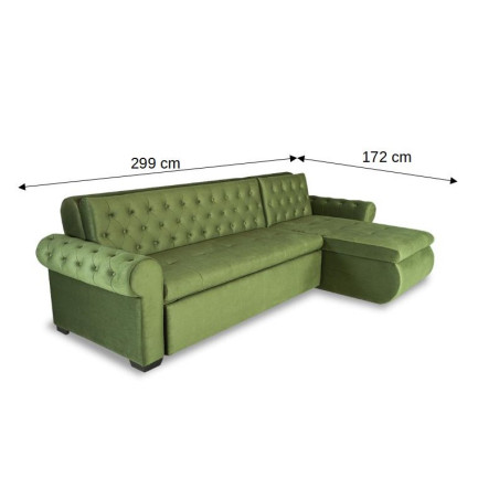 Coltar Extensibil Dreapta Andreas, 5 Locuri, Verde, 299 Cm-01