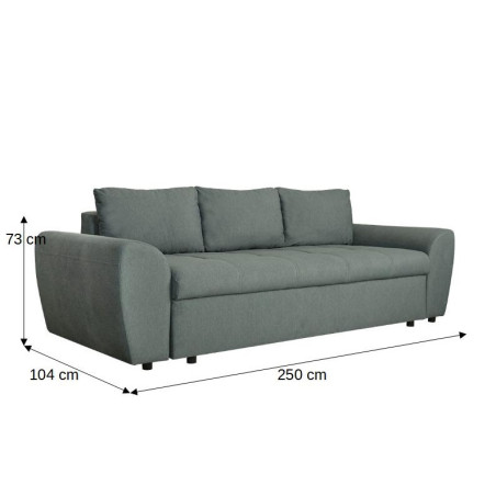 Canapea Extensibila Lorena Lux, 3 Locuri, Spatiu Depozitare, Gri, 250 Cm-01