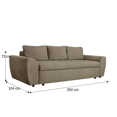 Canapea Extensibila Lorena Lux, 3 Locuri, Spatiu Depozitare, Maro, 250 Cm-01