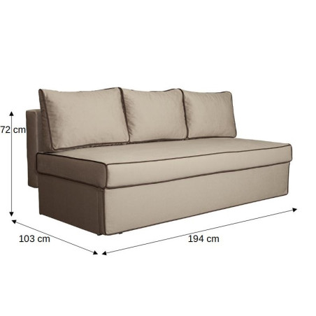 Canapea Extensibila New Modulo, 3 Locuri, Lada Depozitare, Bej si Maro, 194 Cm-01