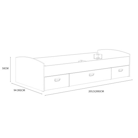 Pat Coralya Alb, Dimensiune Saltea 90 x 200 Cm-01