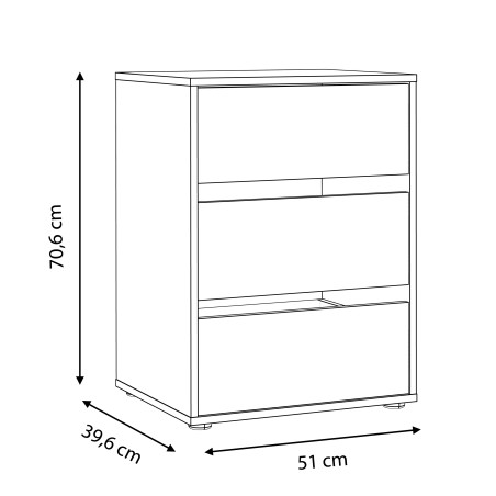 Comoda Interior Dulap Coralya Gri, 51 Cm-01