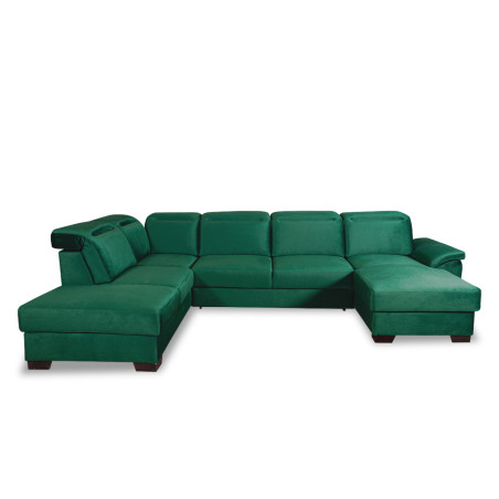 Coltar U Extensibil Cu Lada Dax, Stanga, Tetiere Reglabile, Verde, 375 Cm-01