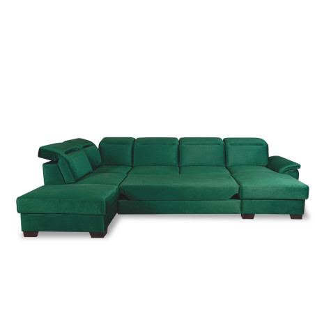 Coltar U Extensibil Cu Lada Dax, Stanga, Tetiere Reglabile, Verde, 375 Cm-01