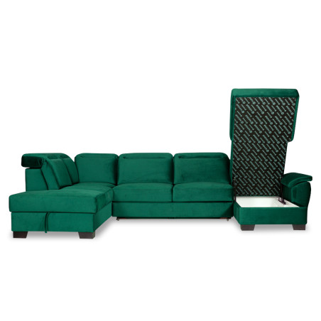 Coltar U Extensibil Cu Lada Dax, Stanga, Tetiere Reglabile, Verde, 375 Cm-01