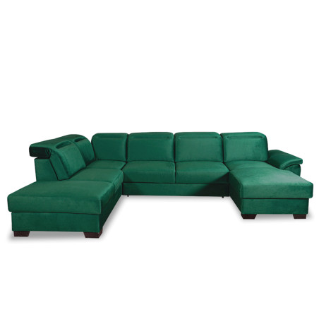 Coltar U Extensibil Cu Lada Dax, Stanga, Tetiere Reglabile, Verde, 375 Cm-01